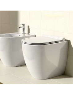 Back to wall sanitary ware Catalano Sfera 54 New flush toilet, bidet and soft toilet seat