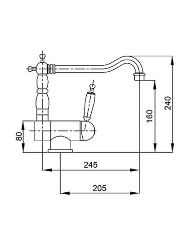 Bugnatese Oxford under-window sink mixer 7596 - Best Price