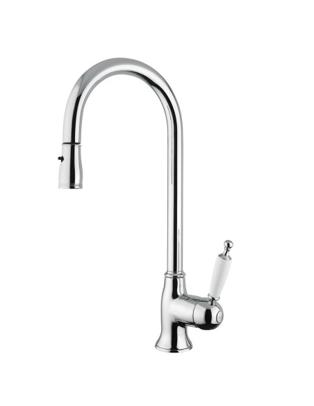 Bugnatese Oxford sink mixer with extractable hand shower 6395