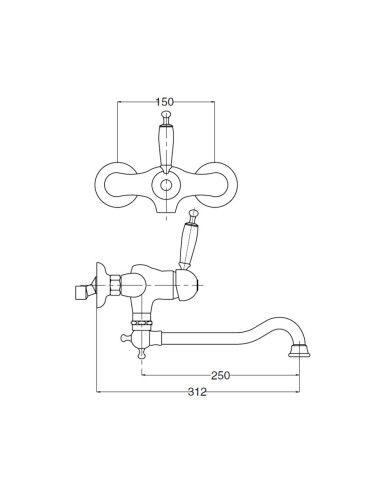 Bugnatese Oxford wall mounted sink group 6382 - Best Price