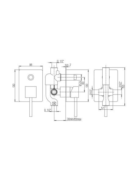 Paini DaxR 2 ways shower mixer with diverter | Quaranta Ceramiche