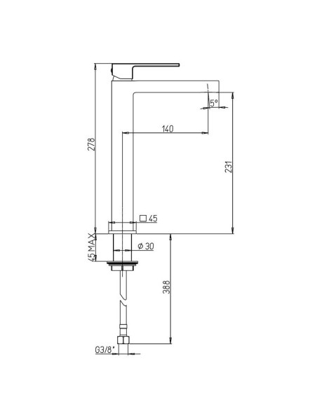 Paini DaxR high basin tap with simple rapid waste | Quaranta Ceramiche