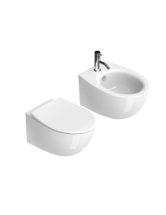 Catalano wall hung sanitary Italy 52 New Flush toilet, bidet and soft close cover seat 1BS52IT00