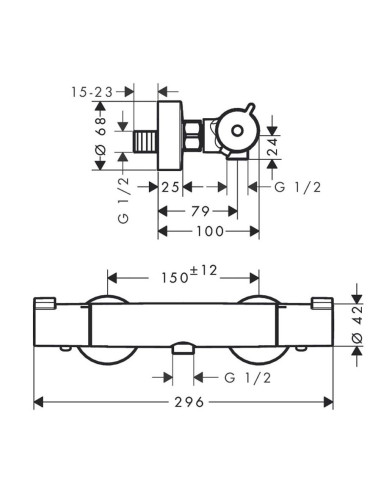 Hansgrohe Ecostat 1001 external thermostatic shower mixer