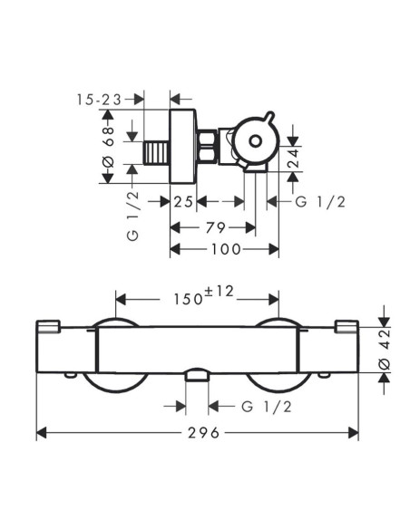 Hansgrohe Ecostat 1001 external thermostatic shower mixer