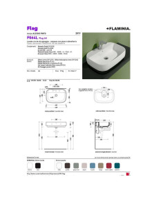 Flaminia Flag wall-hung or countertop washbasin 64 cm with tap surface