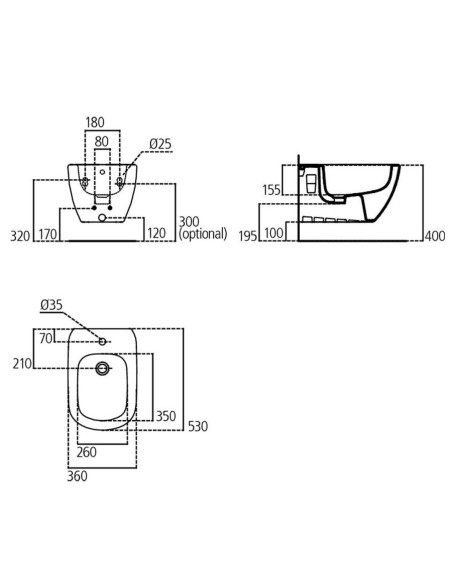 Ideal Standard Tesi bidet suspended