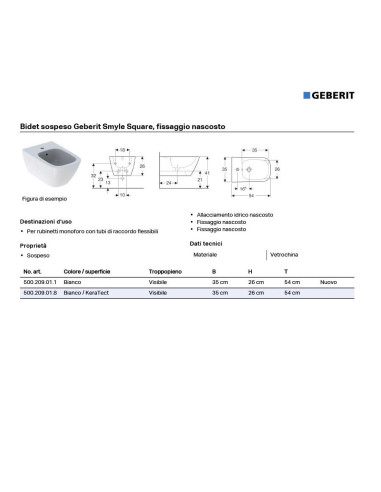 Geberit Smyle bidet suspended