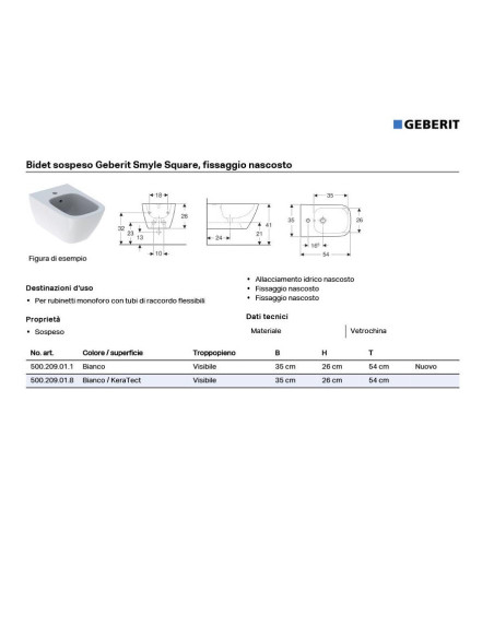 Geberit Smyle bidet suspended