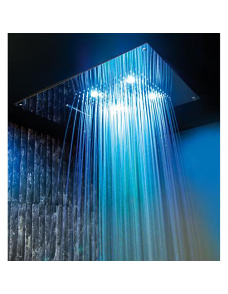 Built-in stainless steel shower head with chromotherapy 2 jets and 4 LEDs 550x400