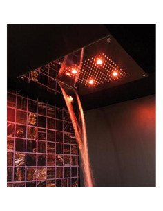 Built-in stainless steel shower head with chromotherapy 2 jets and 4 LEDs + switch 550x400