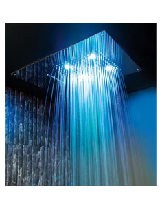 Built-in stainless steel shower head with chromotherapy 3 jets and 4 LEDs 550x400