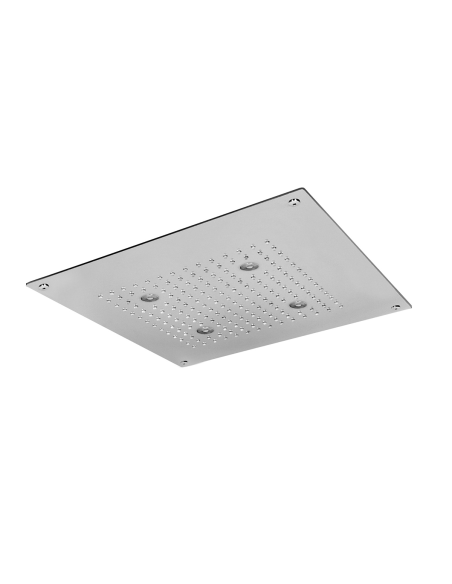 Soffione con cromoterapia da incasso in acciaio inox 1 getto e 4 led 400x400