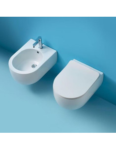 Kerasan Flo 50 Wall Hung Toilet, Bidet, slim seat | Quaranta Ceramiche