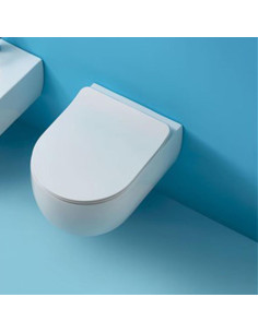 Kerasan Flo 50 wall hung toilet with slim seat | Quaranta Ceramiche