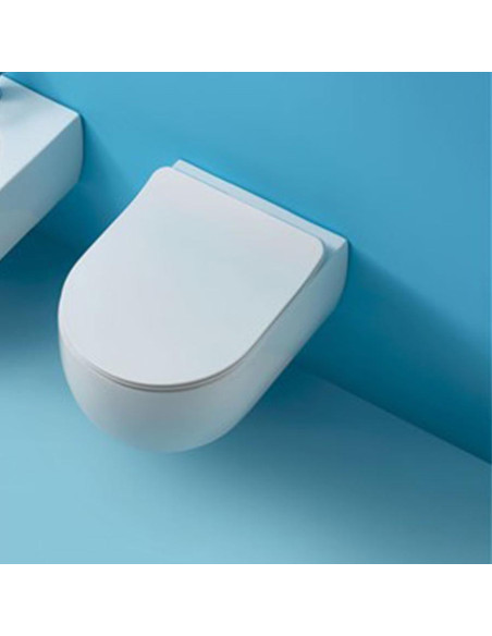 Kerasan Flo 50 wall hung toilet with slim seat | Quaranta Ceramiche