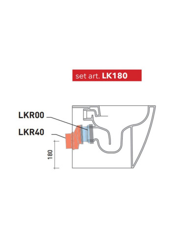 Waste kit for wall drain H 180 mm LK180