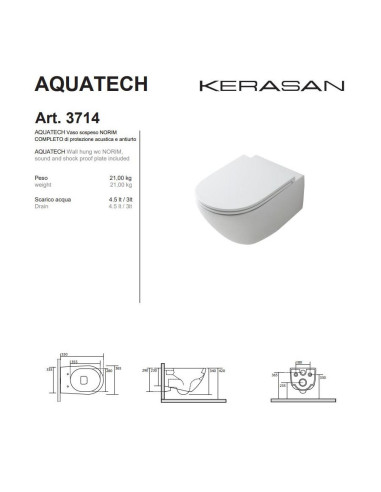 Kerasan Aquatech Norim toilet, bidet and seat | Quaranta Ceramiche