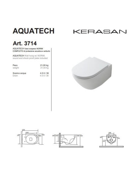 Kerasan Aquatech Norim toilet, bidet and seat | Quaranta Ceramiche