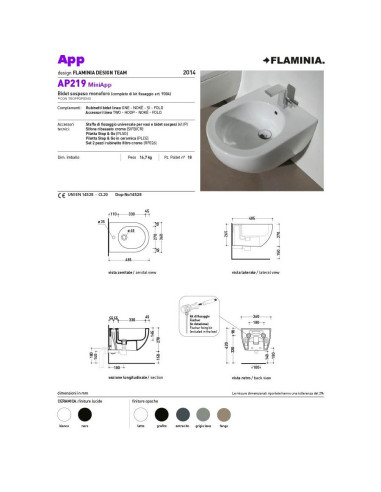 Flaminia MiniApp Wall hung Toilet pan, bidet and seat | Quaranta Ceramiche