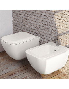 Shui Comfort Cielo Wall Hung Toilet, Bidet, soft close seat - Quaranta Ceramiche