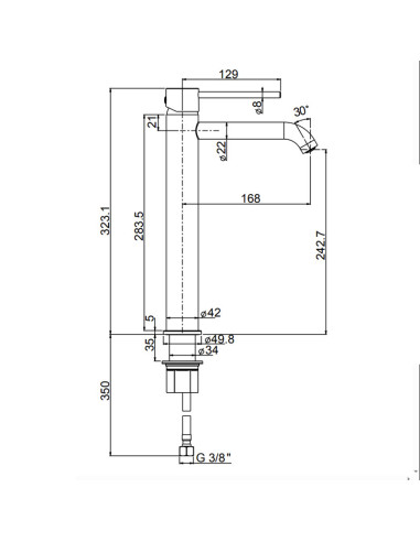 Paini Cox single lever high basin tap | Quaranta Ceramiche
