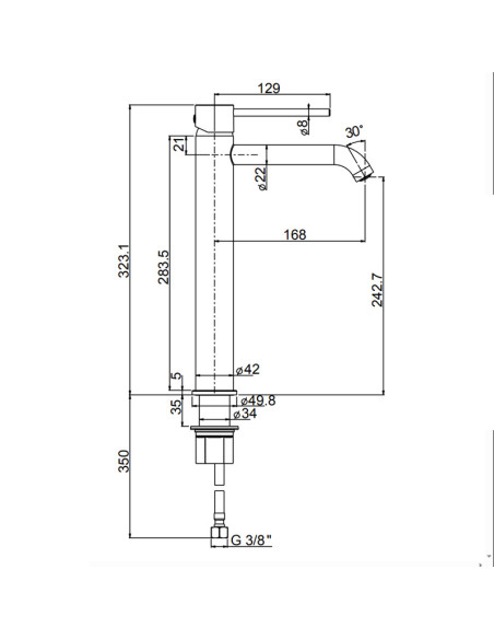 Paini Cox single lever high basin tap | Quaranta Ceramiche