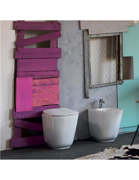 Kerasan Tribeca back to wall sanitary ware Norim toilet seat bidet slim soft close