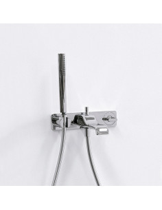 Flaminia Nokè Bathtub set: built-in single lever mixer with diverter, spout and hand shower