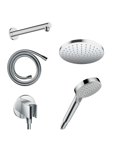 Hansgrohe Ecostat S Kit Mixer, shower head, arm, hand shower, holder and hose