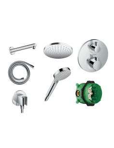 Hansgrohe Ecostat S Kit Mixer, shower head, arm, hand shower, holder and hose