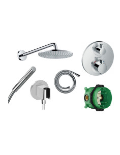 Hansgrohe Ecostat S Radiance Shower Kit Mixer, shower head, arm, hand shower
