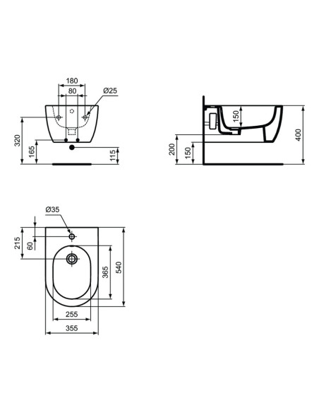Sanitari sospesi Ideal Standard Tesi vaso AquaBlade bidet e coprivaso rallentato