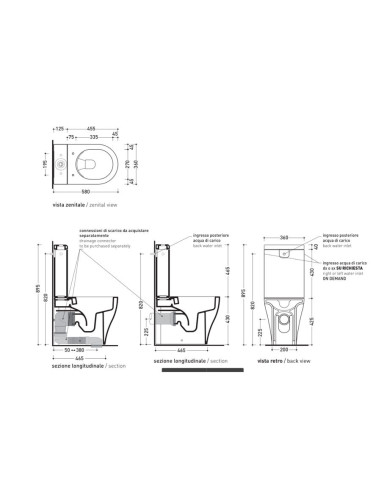 Flamini App Goclean monobloc toilet with cistern included