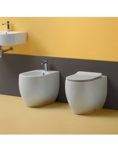 Kerasan Flo 56 Back To wall toilet, bidet, slim seat | Quaranta Ceramiche