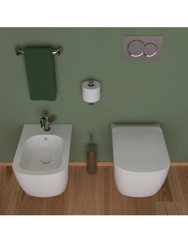 Flaminia Play Gosilent bidet vase and slowed slim pot cover
