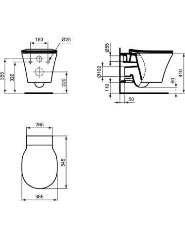 Ideal Standard Connect Air E008701 Wall Hung Toilet | Quaranta Ceramiche