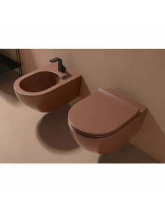 Flaminia App Grape Gosilent bidet vase and slim slowed vase cover