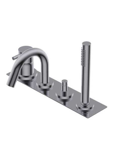 Ritmonio Diametro35 Deck-mounted bathtub group with spout and hand shower