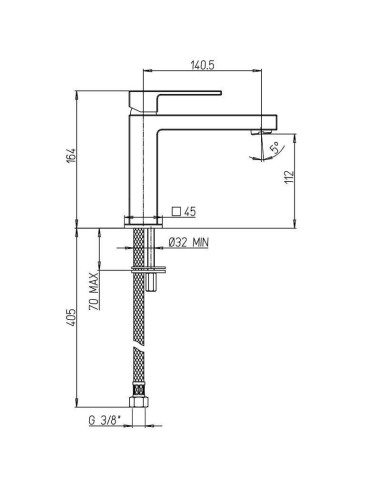 Paini Dax R Basin mixer with long spout