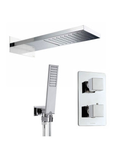 Bossini Manhattan 2 head shower with hand shower Flat One and hoses