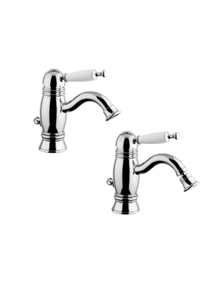 Bugnatese Oxford Single lever Basin and Bidet taps |Quaranta Ceramiche