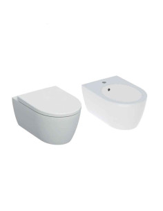 Geberit Icon Suspended Sanitaryware Rimfree WC bidet and soft close seat