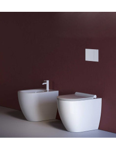 Back to wall sanitary ware Catalano Sfera 54 New flush toilet, bidet and soft toilet seat