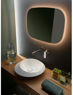 Flaminia Spire+ 48 countertop washbasin with relief decoration