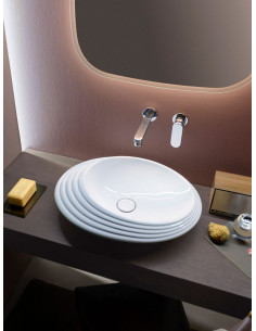 Flaminia Spire+ 58 countertop washbasin with relief decoration