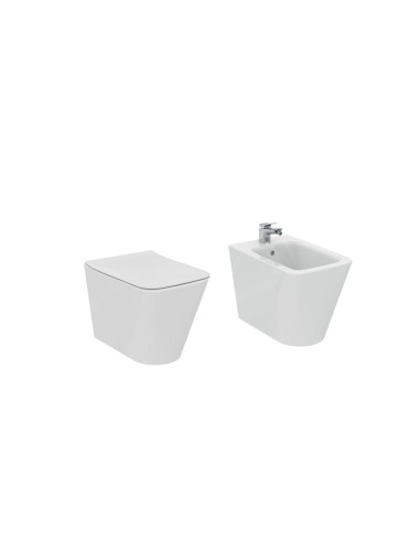 Sanitary flush wall Ideal Standard Blend Cube AquaBlade bidet vase and slowed pot cover