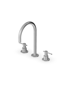 Zucchetti Helm Three-hole basin mixer brushed stainless steel