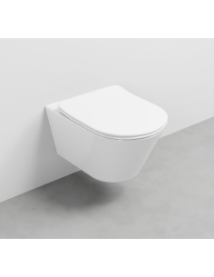 Ceramica Cielo Mare rimless wall-hung toilet and slim slow-closing toilet seat