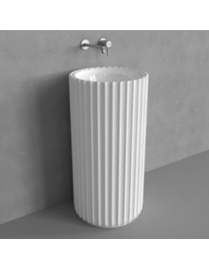 Flaminia Monosettecento Wall-mounted ceramic column washbasin